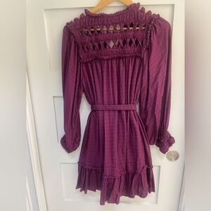 Musette Mini Dress in Aubergine